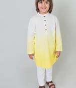 Yellow plain cotton kurta