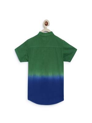 Green plain cotton shirt 3