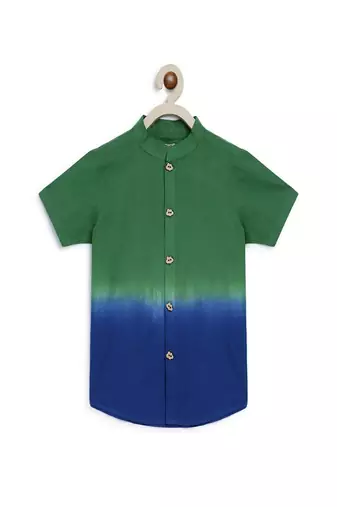 Green plain cotton shirt