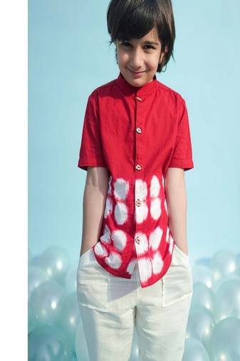 Red plain cotton shirt