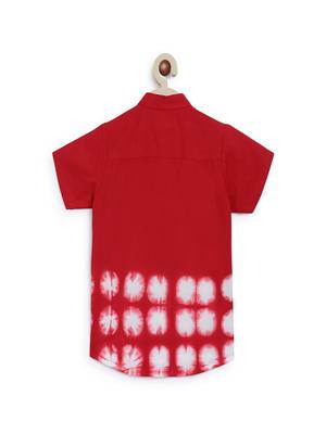 Red plain cotton shirt 2