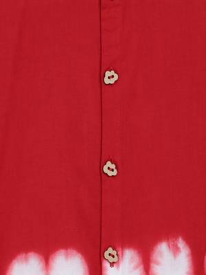 Red plain cotton shirt 3
