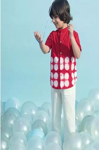 Red plain cotton shirt