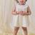 Cream plain cotton kurta set