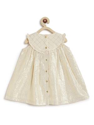Cream plain cotton kurta set 2