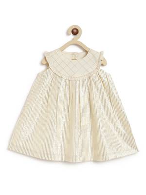 Cream plain cotton kurta set 5
