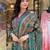 Green floral printed cotton kurta and pant set with mulmul dupatta