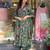 Green floral printed cotton kurta and pant set with mulmul dupatta