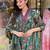 Green floral printed cotton kurta and pant set with mulmul dupatta