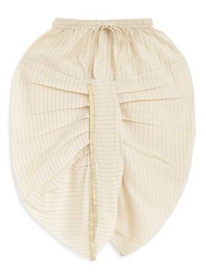 Cream plain cotton kurta set 3