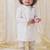 Cream plain cotton kurta set