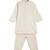 Cream plain cotton kurta set
