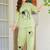 Green embroidered cotton slub co-ord set
