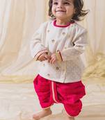 Pink embroidered cotton kurta set