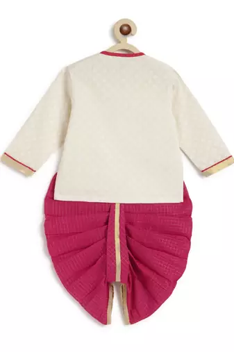 Pink embroidered cotton kurta set