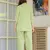 Green embroidered cotton slub co-ord set