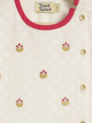 Pink embroidered cotton kurta set 4