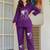 Wine embroidered cotton slub co-ord set