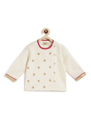 Pink embroidered cotton kurta set 5