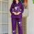 Wine embroidered cotton slub co-ord set
