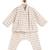 Beige plain cotton jhabla set