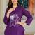 Wine embroidered cotton slub co-ord set