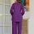 Wine embroidered cotton slub co-ord set