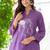 Purple embroidered cotton slub co-ord set