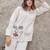 Off white embroidered cotton flex co-ord set
