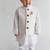 White plain cotton nehru jacket set