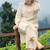 Off white embroidered cotton kurta and pant set