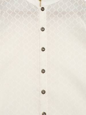 White plain cotton nehru jacket set 3