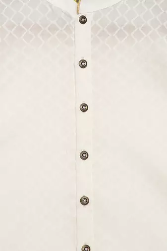 White plain cotton nehru jacket set