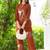 Brown rust embroidered cotton slub co-ord set
