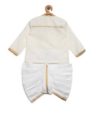 White embroidered cotton kurta set 3