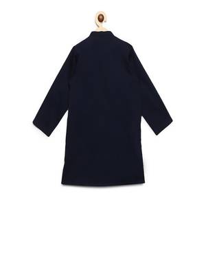 Blue embroidered cotton kurta set 2