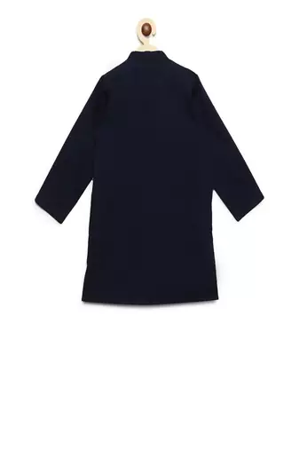 Blue embroidered cotton kurta set
