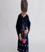 Blue embroidered cotton kurta set