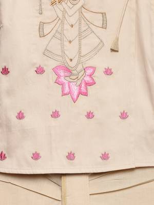 White embroidered cotton kurta set 1