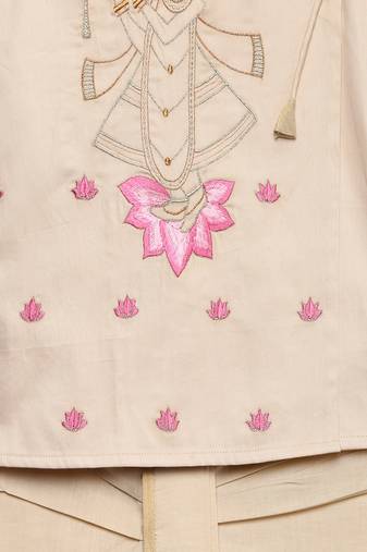 White embroidered cotton kurta set