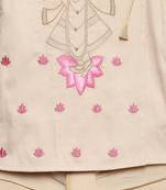 White embroidered cotton kurta set