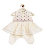 White embroidered cotton kurta set