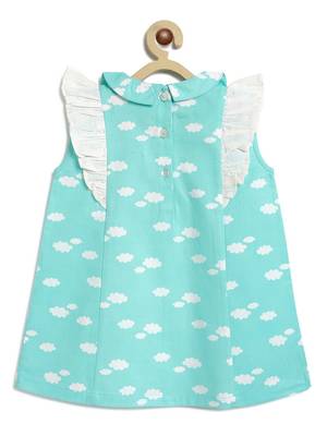 Blue printed cotton dress 2