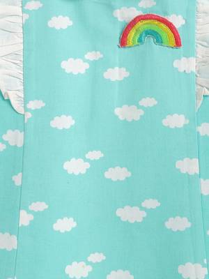 Blue printed cotton dress 3