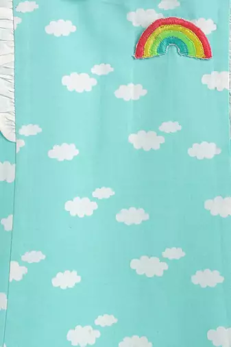 Blue printed cotton dress