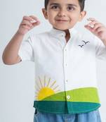 White printed cotton shirt