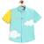 Blue printed cotton shirt