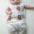 White printed cotton jhabla set