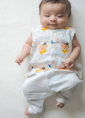 White embroidered cotton jhabla set 1
