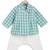 Green plain cotton jhabla set